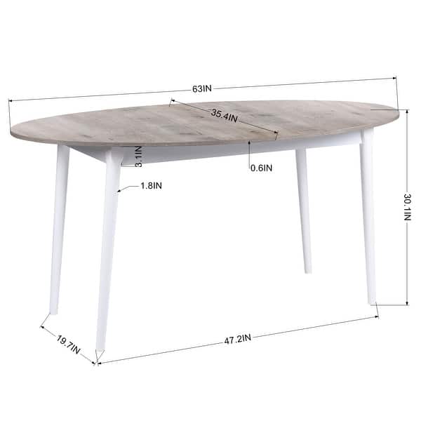 63" Oval Wooden Dining Table Kitchen Table Seats up to 4 6 Bed Bath